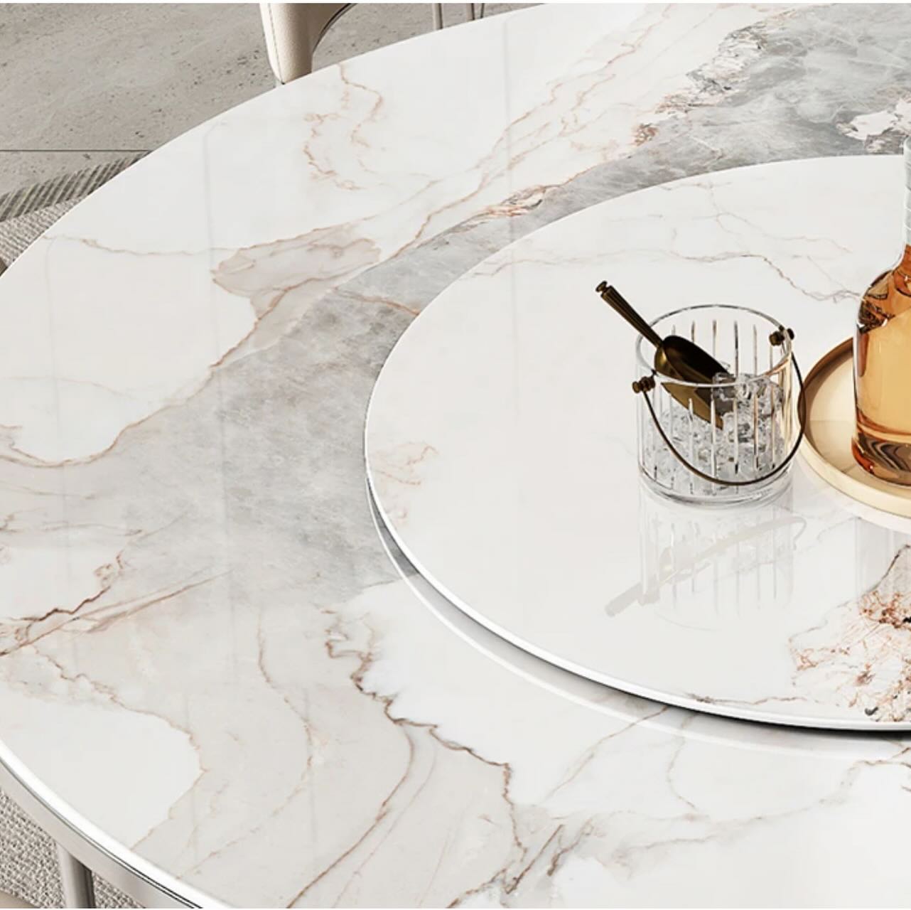 ZHIMA Prong Base Round Dining Table