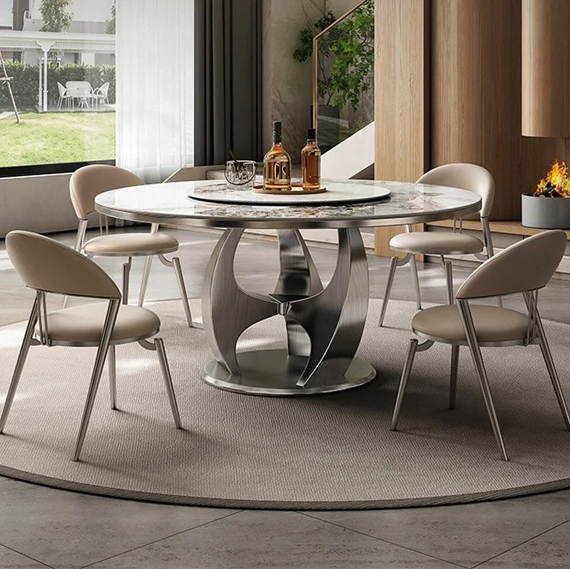 ZHIMA Prong Base Round Dining Table