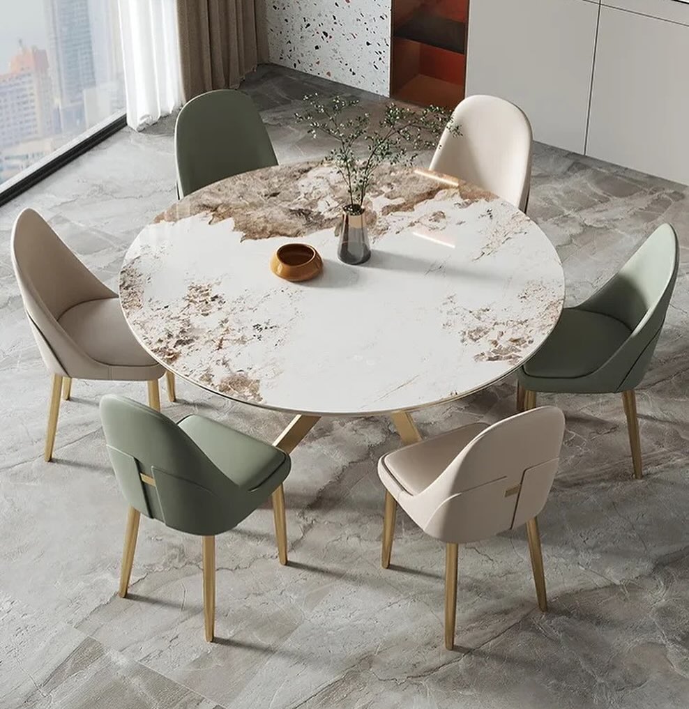 LAGO Round Crossed Bar Base Dining Set