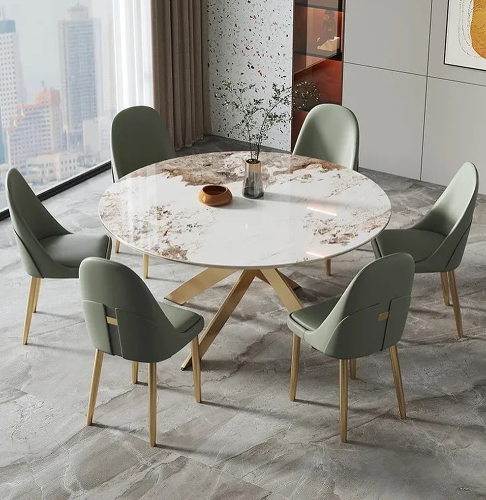 LAGO Round Crossed Bar Base Dining Set