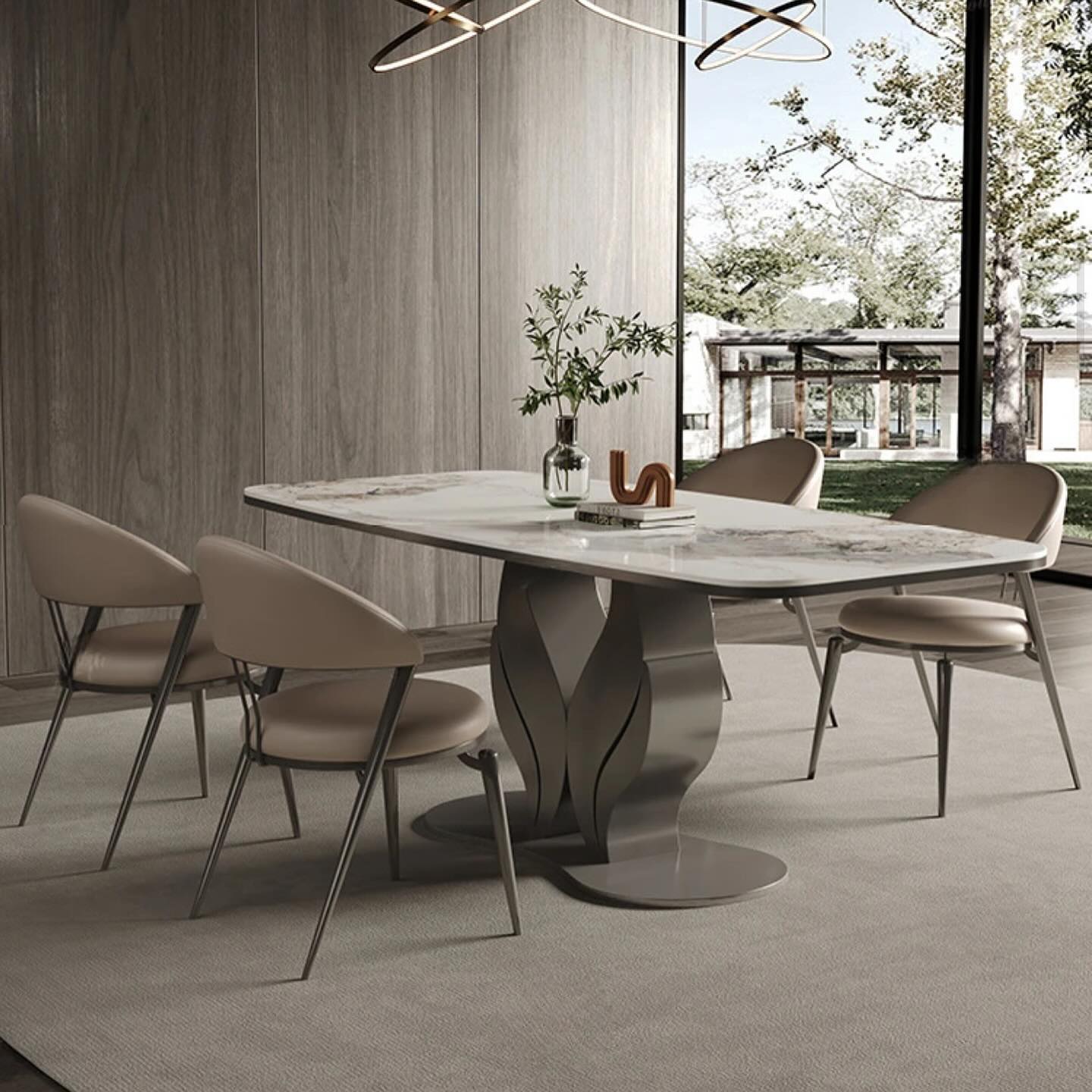 FLORA Flower Steel Base Dining Table