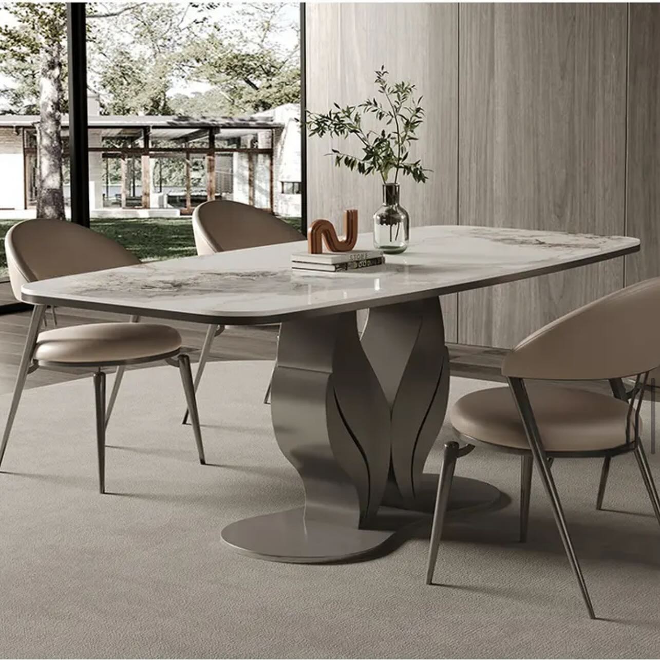 FLORA Flower Steel Base Dining Table