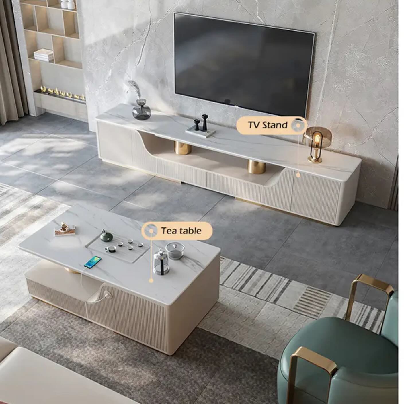 TV Unit _ Coffee Table Set - 10