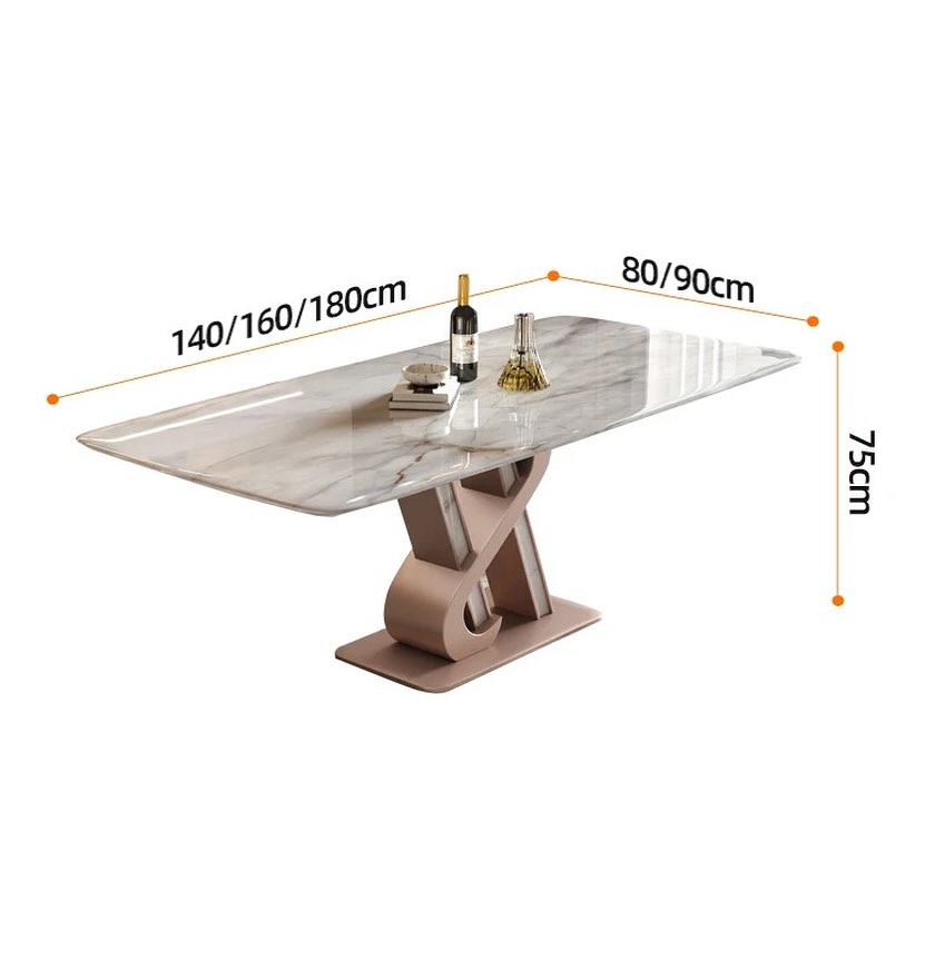 ZIMA Stone Steel Base Dining Table