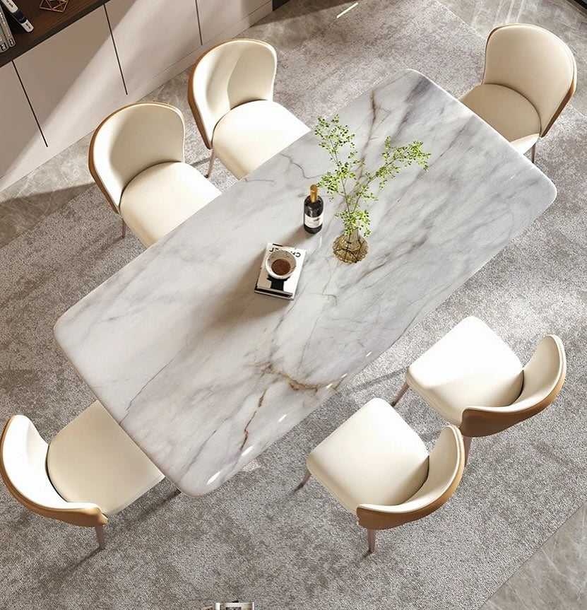 ZIMA Stone Steel Base Dining Table