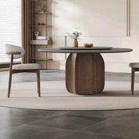 Wooden Base Round Dining Table