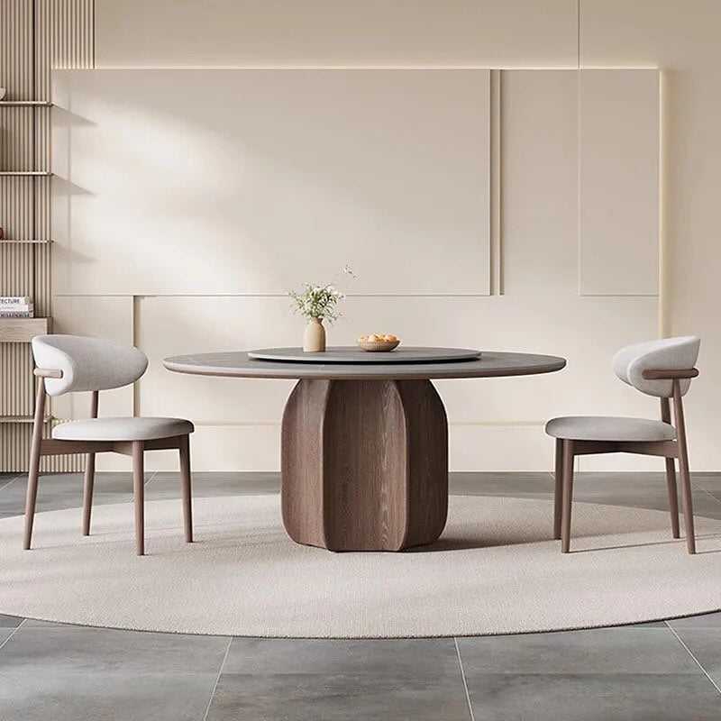Wooden Base Round Dining Table