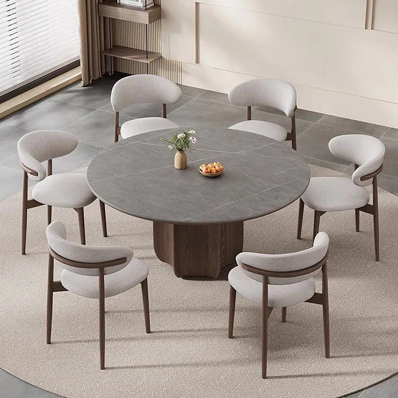 Wooden Base Round Dining Table