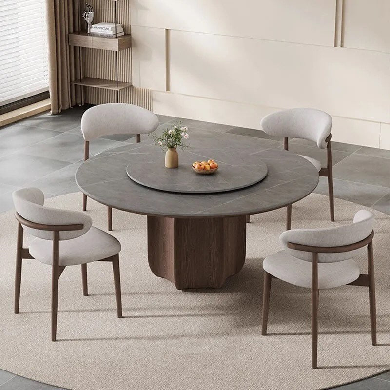 Wooden Base Round Dining Table