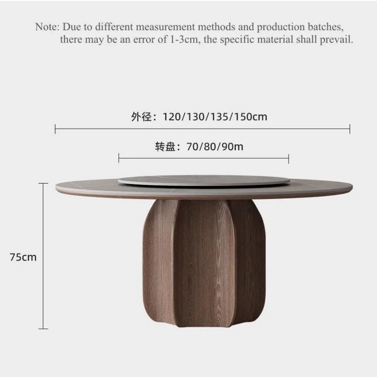 Wooden Base Round Dining Table