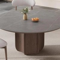 Wooden Base Round Dining Table