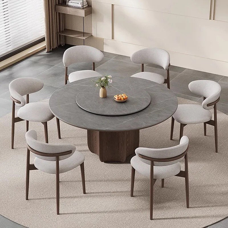 Wooden Base Round Dining Table