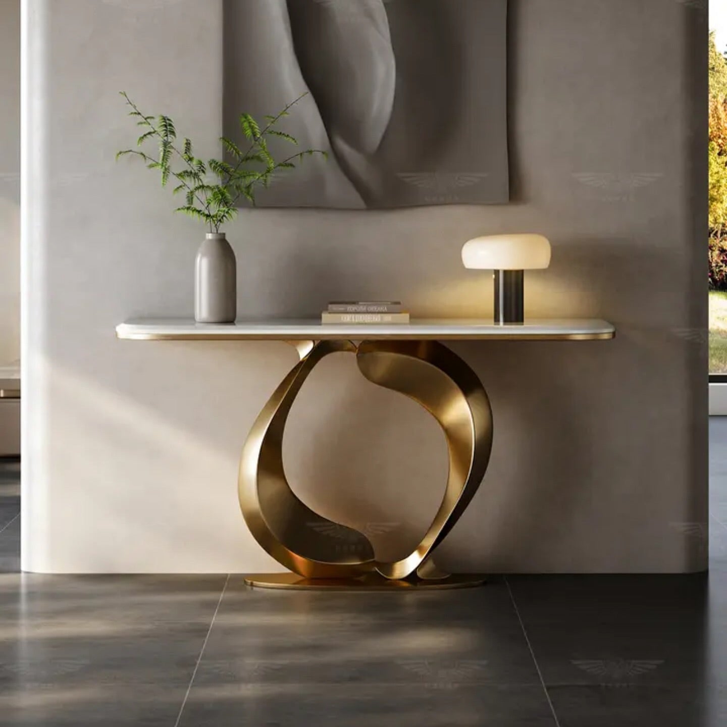 Whale Tail Base Hallway Console Table
