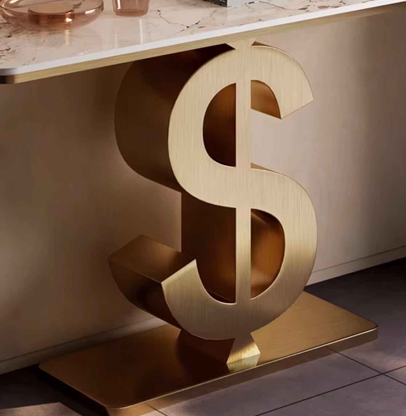 DALA Dollar Sign Console Table