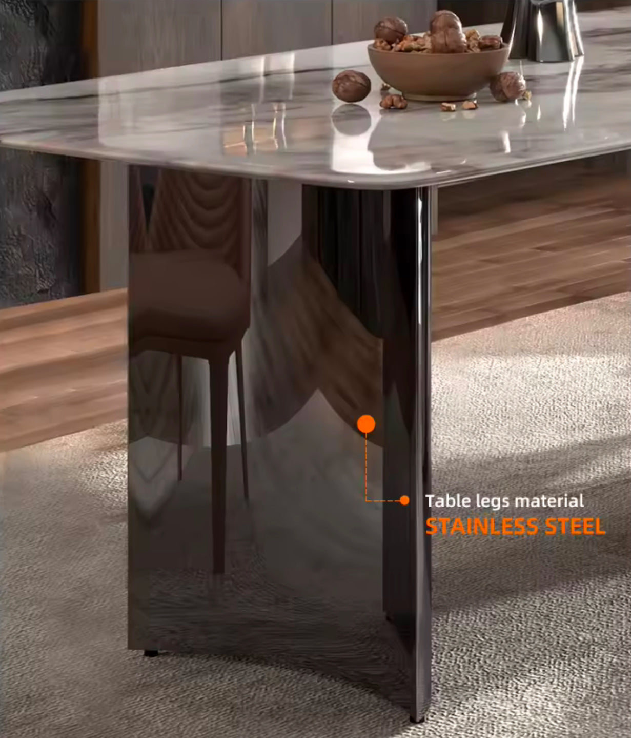 ROSSI Double Curved Base Dining Table