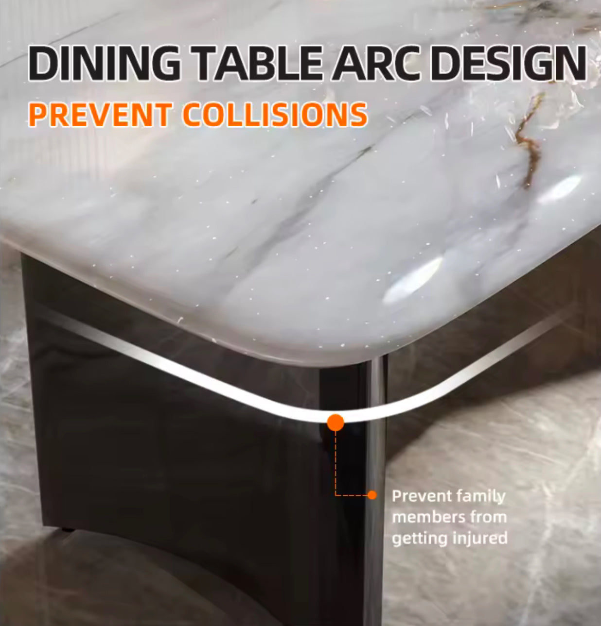ROSSI Double Curved Base Dining Table