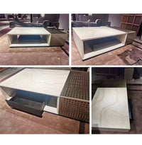 KOMAN Stone Steel Rectangular Coffee Table