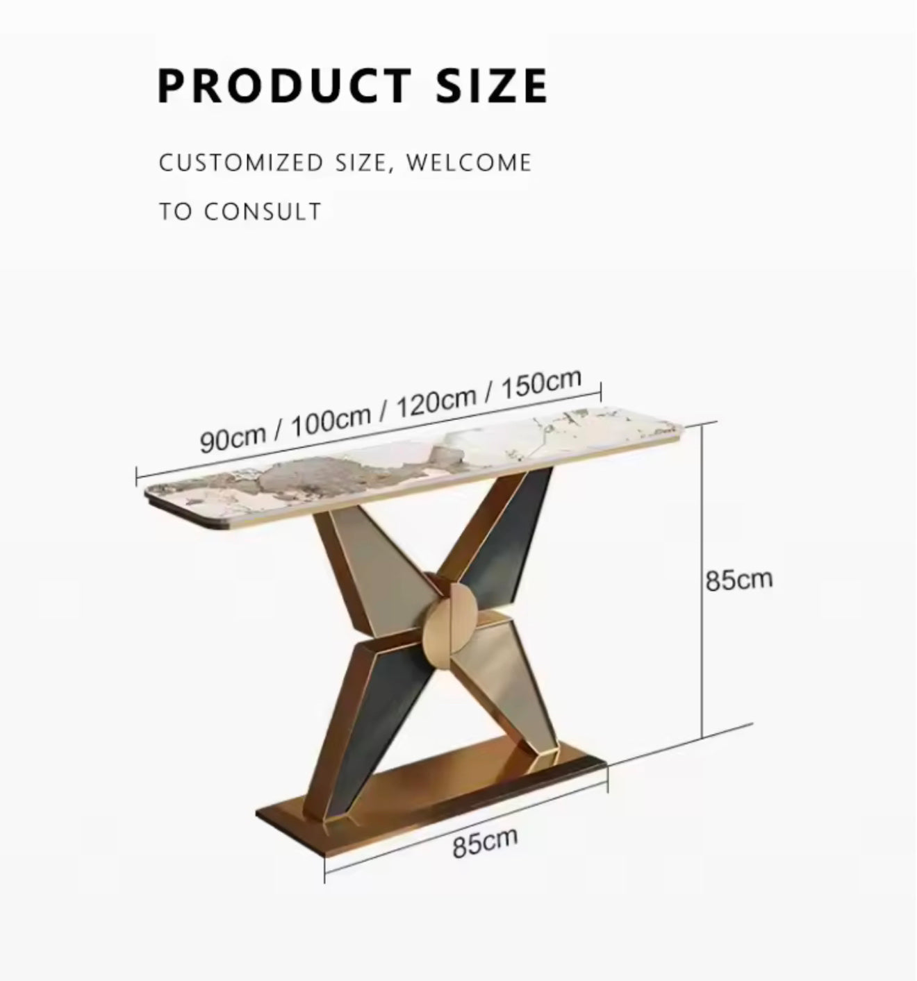 KAZIL Cross Base Console Table