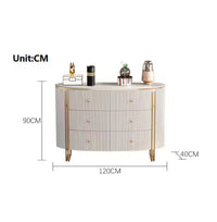 RIVONA Stripy Oval Chest of Drawer Buffet