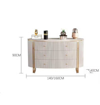 RIVONA Stripy Oval Chest of Drawer Buffet
