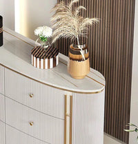 RIVONA Stripy Oval Chest of Drawer Buffet
