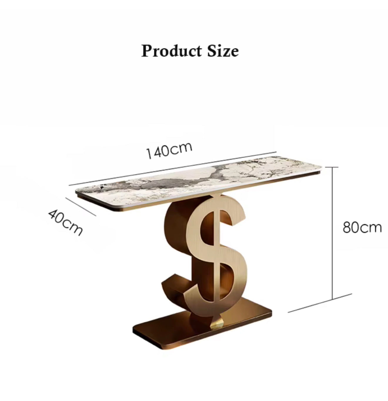 DALA Dollar Sign Console Table