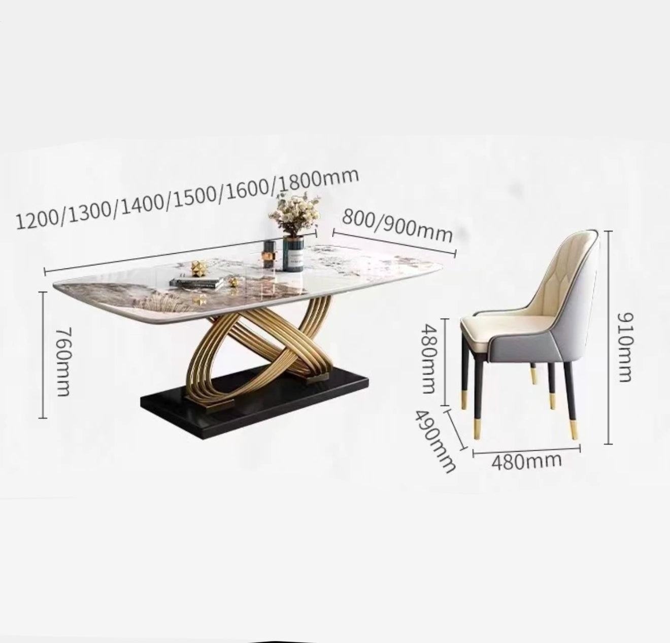 SHILA Stripy Circles Base Dining Table
