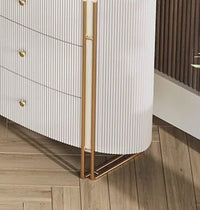 RIVONA Stripy Oval Chest of Drawer Buffet