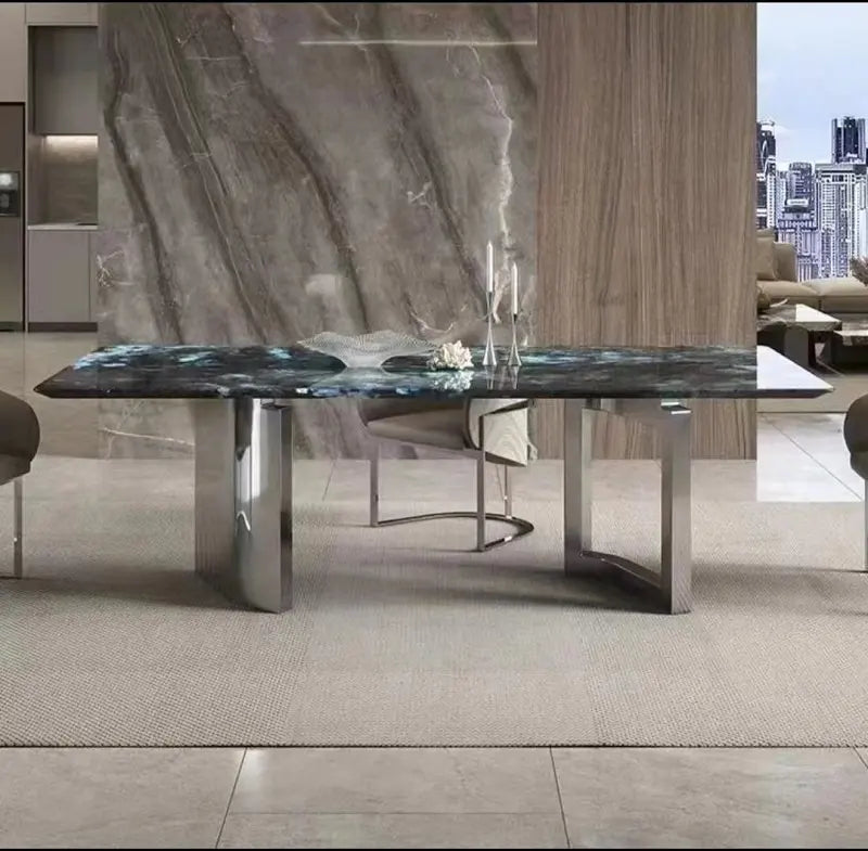KILIA Double Pillar Steel Base Dining Table