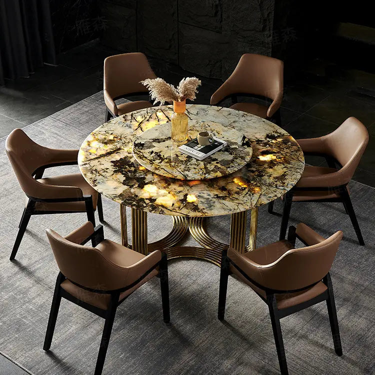 ZOLO Stripy Wavy Base Round Dining Table