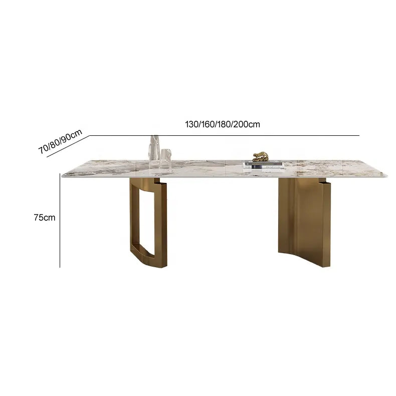 KILIA Double Pillar Steel Base Dining Table