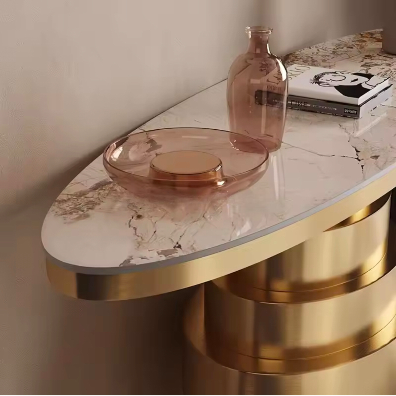 ZHIVA Stair Base Drawer Top Console Table