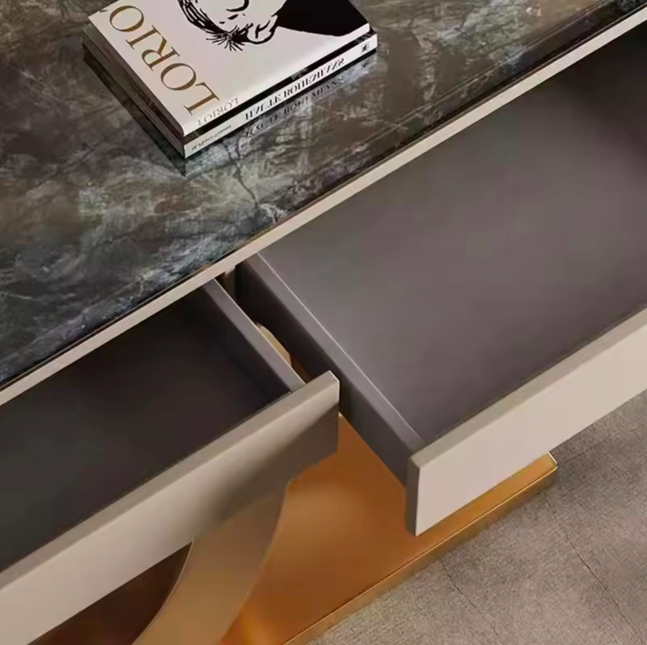 ZHIVA Stair Base Drawer Top Console Table