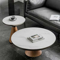 KAMI Wooden Cone Base Nested Round Coffee Table