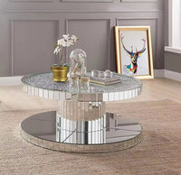 MIRA Full Mirror Round Double Nested Coffee Table