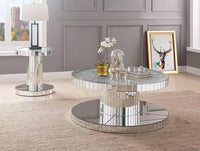 MIRA Full Mirror Round Double Nested Coffee Table