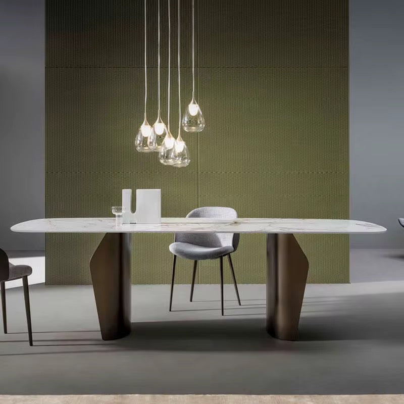 PINKA Double Curved Base Dining Table