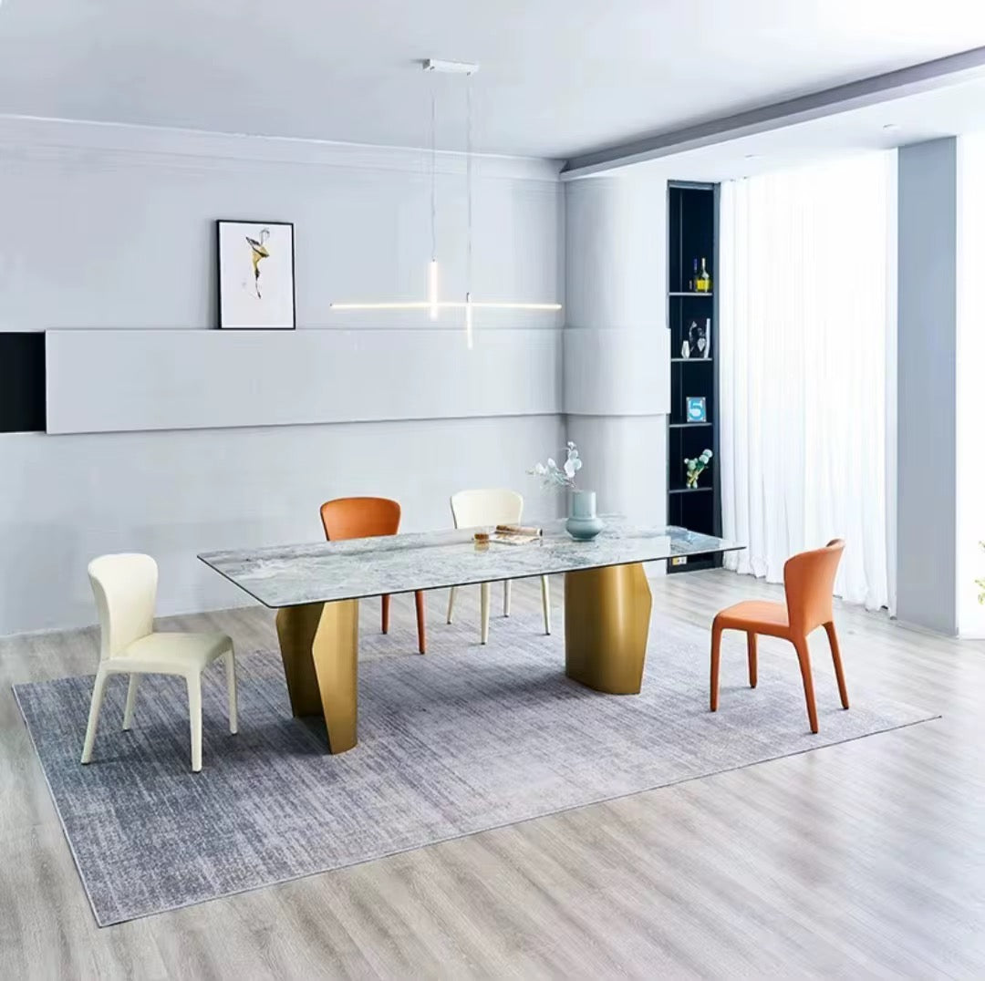 PINKA Double Curved Base Dining Table