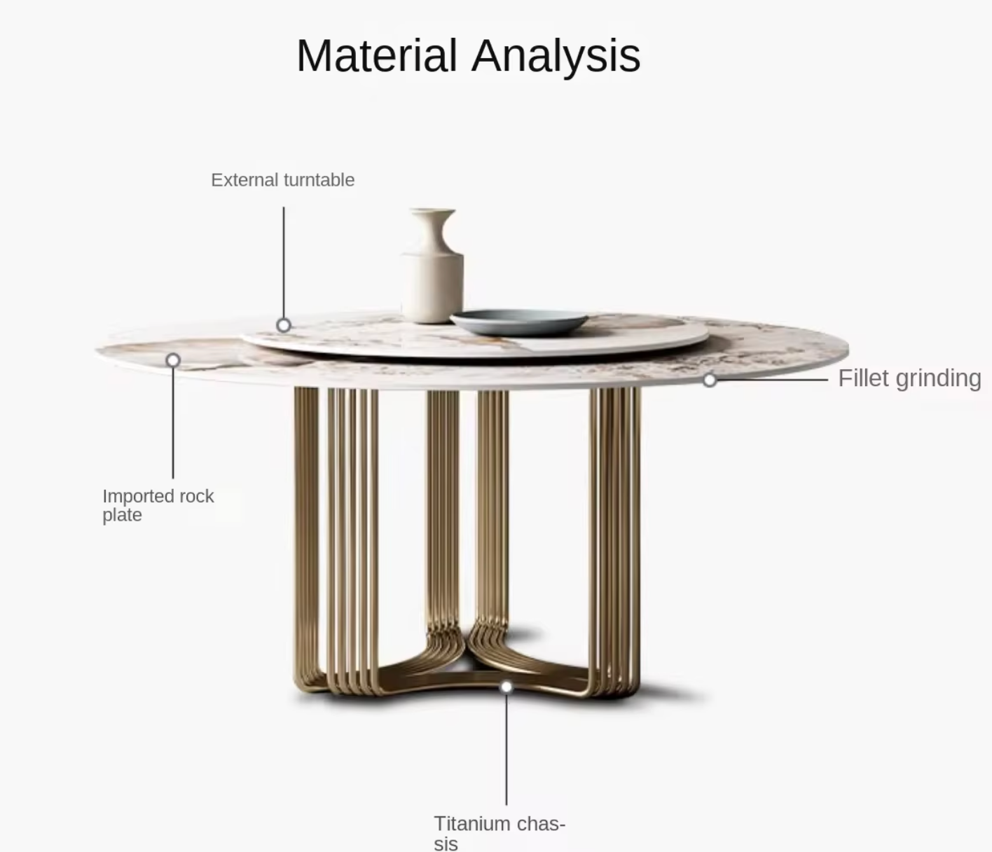 ZOLO Stripy Wavy Base Round Dining Table