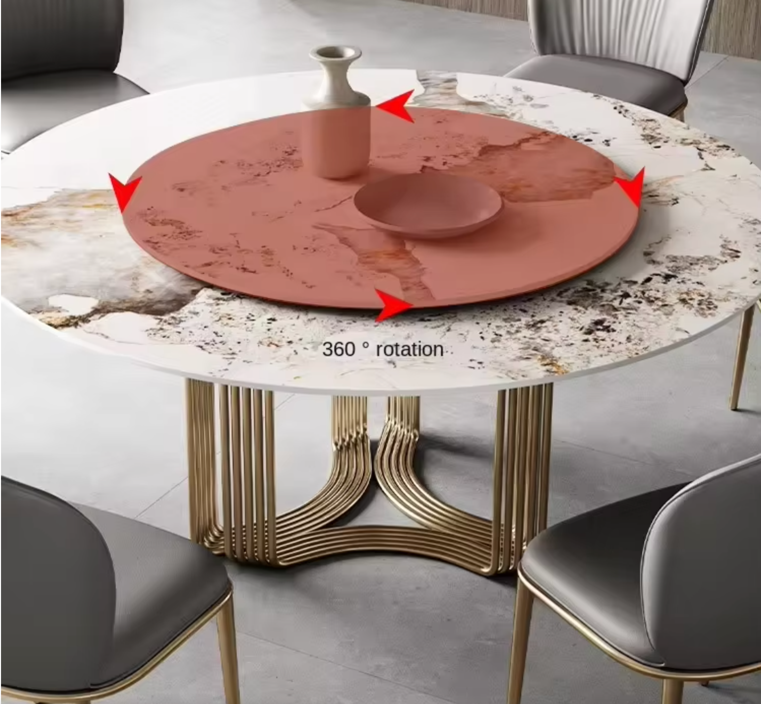 ZOLO Stripy Wavy Base Round Dining Table