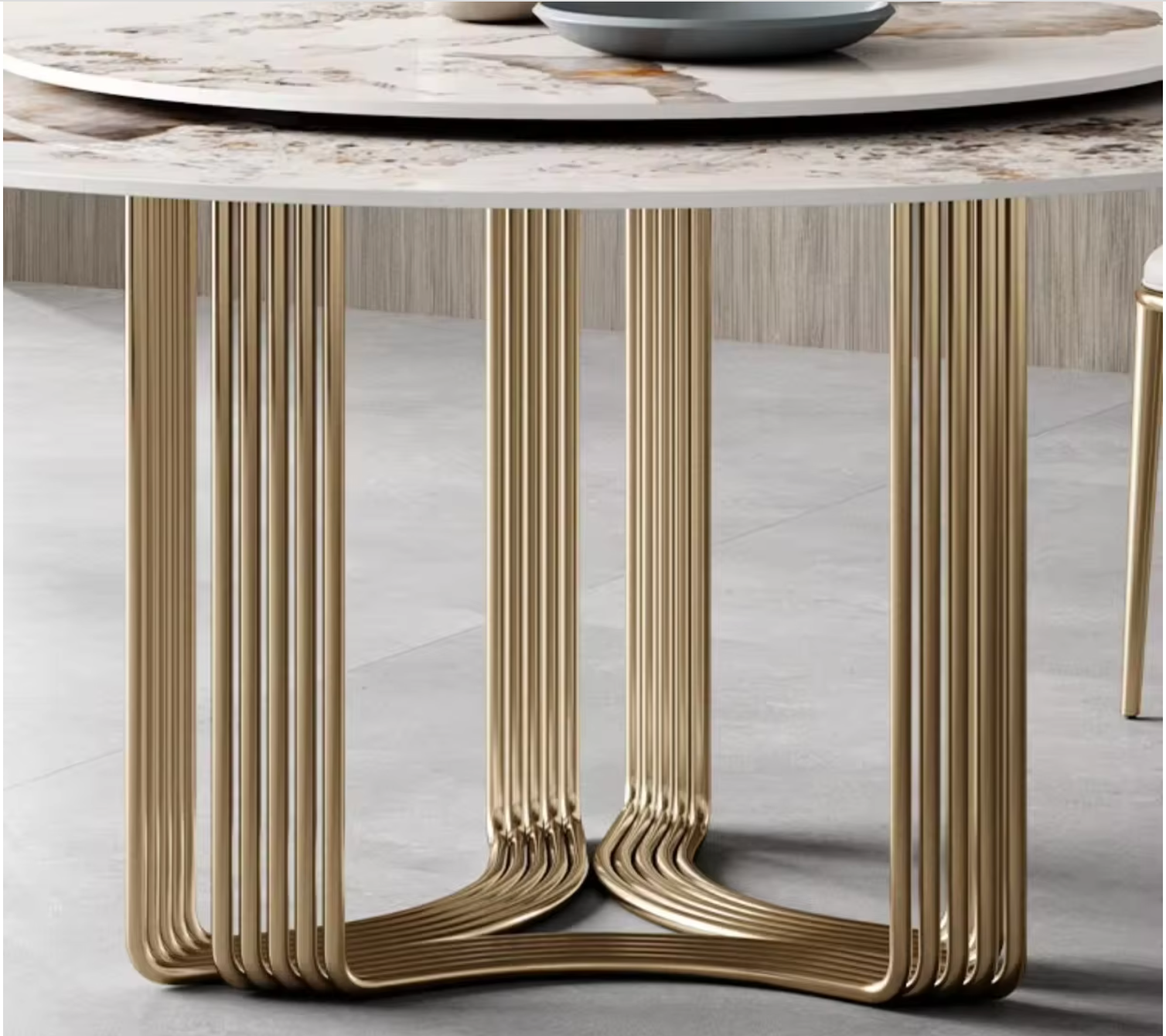 ZOLO Stripy Wavy Base Round Dining Table