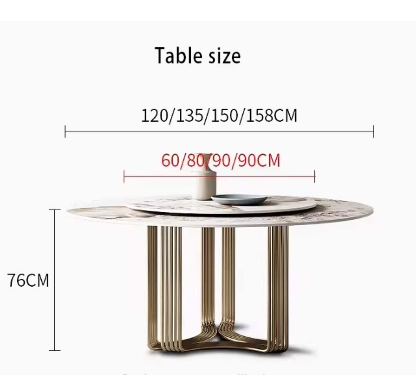 ZOLO Stripy Wavy Base Round Dining Table