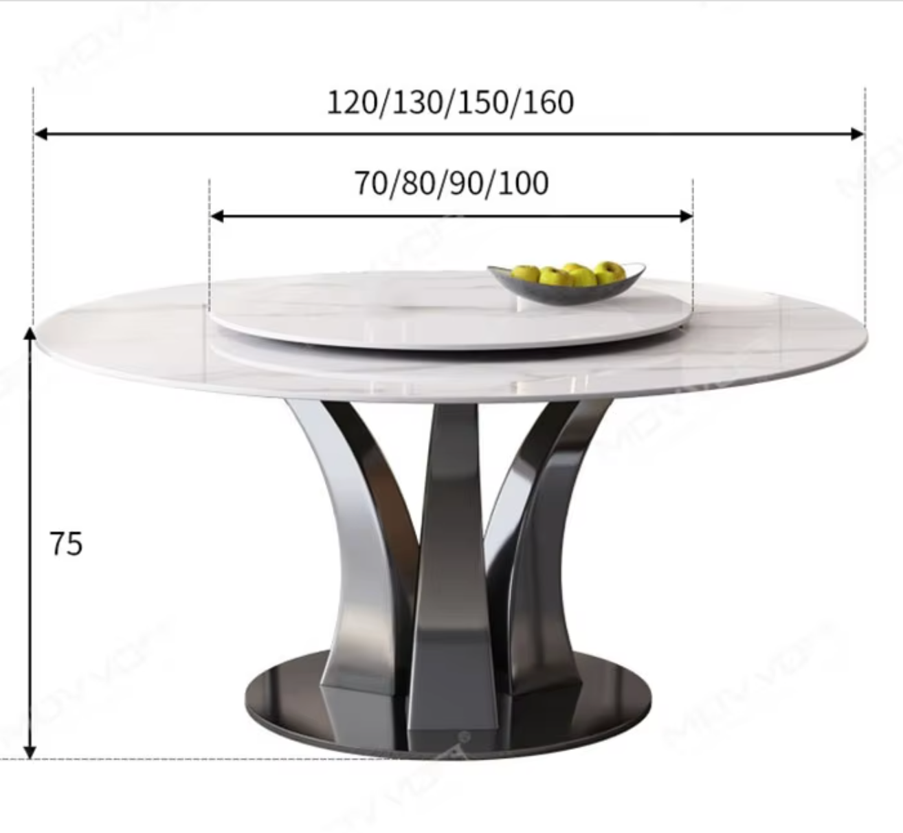 ZIKI Curvy Stripy Round Dining Table
