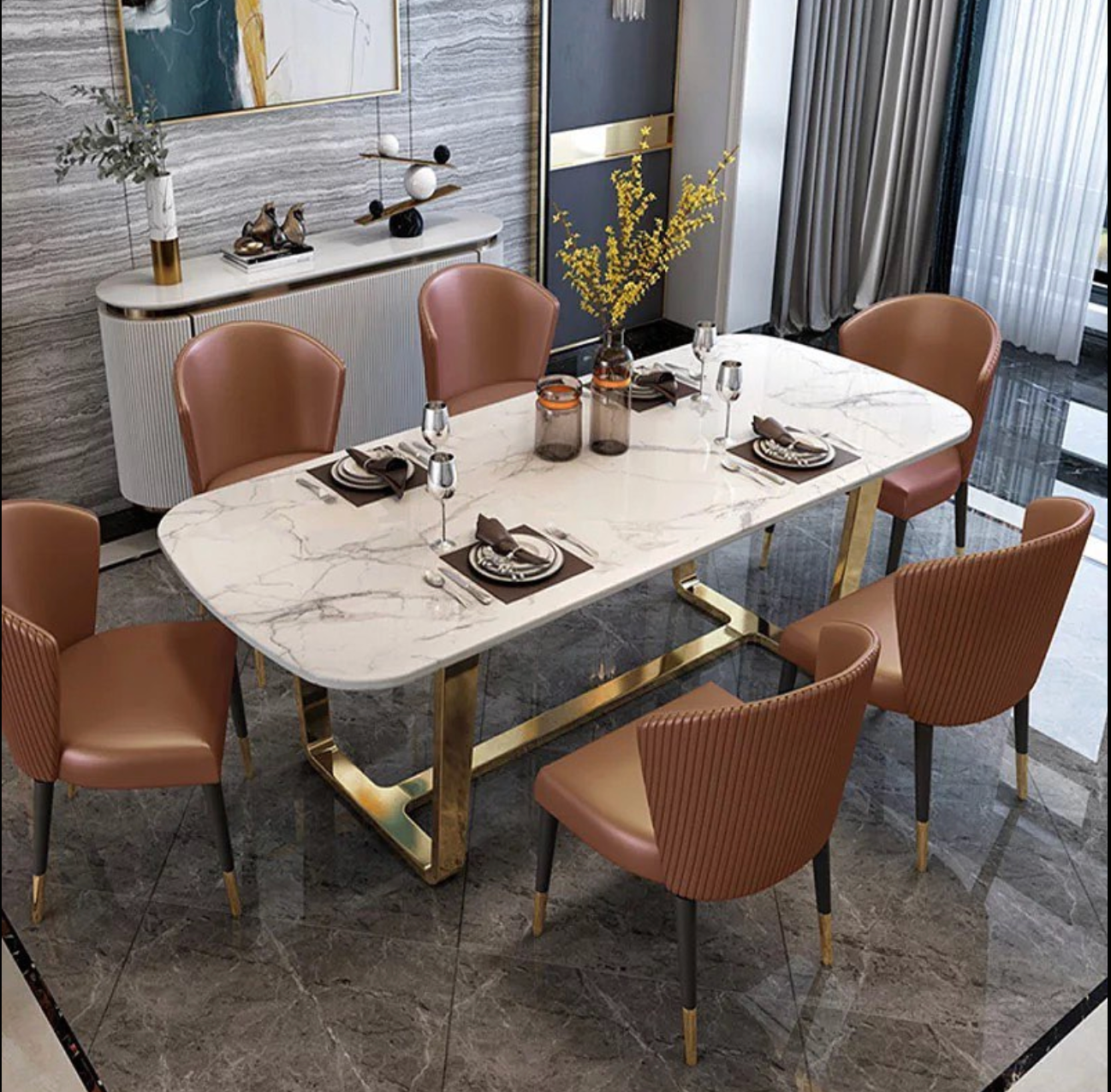 MILA Steel Base Dining Table