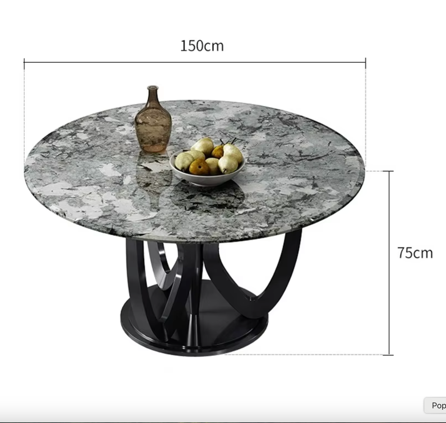 KOKO Steel Base Round Dining Table