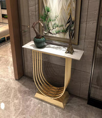 Modern Luxury 5-U Gold/Silver Base with Marble Top