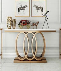 Modern Luxury Olympic Base Console Table With Marble Top & Stainless Steel Base
