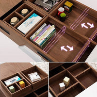 Modern Chic 51" Extendable Coffee Table With Storage Sliding Top Coffee Table Manufactured Wood In White & Walnut