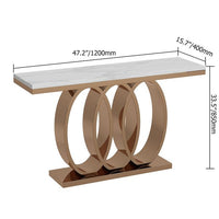 Modern Luxury Olympic Base Console Table With Marble Top & Stainless Steel Base