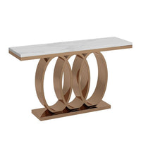 Modern Luxury Olympic Base Console Table With Marble Top & Stainless Steel Base